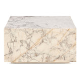 Nile 32" Drum Coffee Table in Alabaster Marble from Home Trends & Design - Luna Furniture