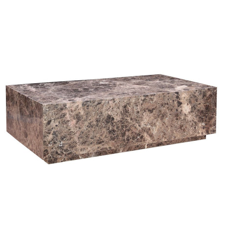 Nile 50" Coffee Table in Dark Emperador Marble from Home Trends & Design - Luna Furniture