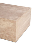 Nile 50" Drum Coffee Table in Travertine Stone from Home Trends & Design - Luna Furniture