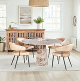 Nile 48" Round Dining Table in Brown Toronto Marble from Home Trends & Design - Luna Furniture