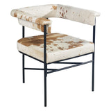Nola 18" Dining Armchair in Nola 18" Dining Armchair in Brown Hair on Hide Leather from Home Trends & Design - Luna Furniture