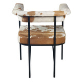 Nola 18" Dining Armchair in Nola 18" Dining Armchair in Brown Hair on Hide Leather from Home Trends & Design - Luna Furniture