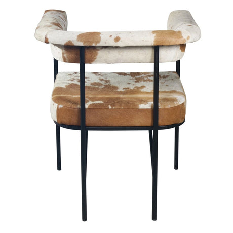 Nola 18" Dining Armchair in Nola 18" Dining Armchair in Brown Hair on Hide Leather from Home Trends & Design - Luna Furniture