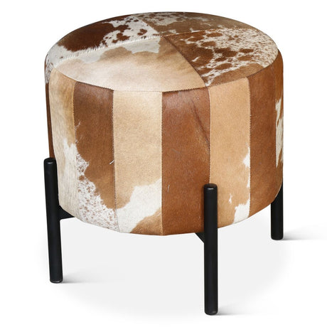 Nola 20" Stool in Brown Hair on Hide from Home Trends & Design - Luna Furniture