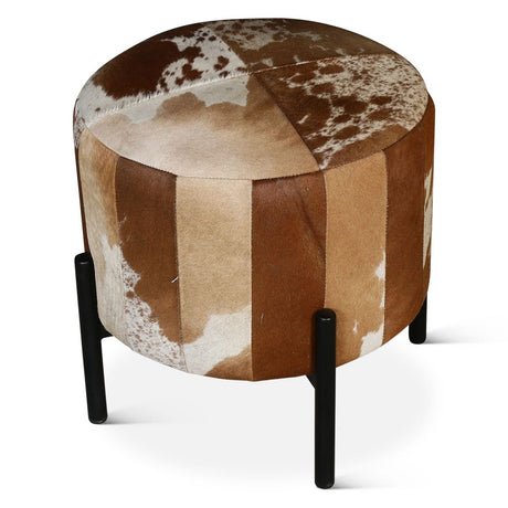 Nola 20" Stool in Brown Hair on Hide from Home Trends & Design - Luna Furniture