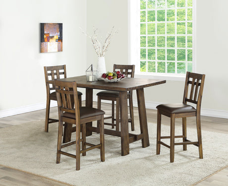 Saranac Mocha 5-Piece Counter Height Dining Set from Steve Silver - Luna Furniture