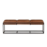 New York 62" Bench in Cognac Leather and Iron from Home Trends & Design - Luna Furniture