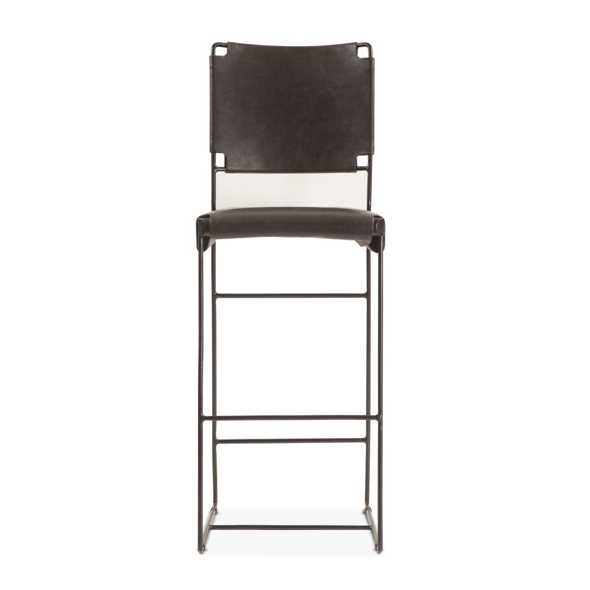 New York 18" Counter Chair in Black Leather and Iron from Home Trends & Design - Luna Furniture
