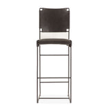 New York 18" Counter Chair in Black Leather and Iron from Home Trends & Design - Luna Furniture