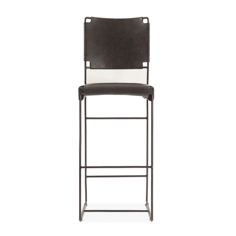 New York 18" Counter Chair in Black Leather and Iron from Home Trends & Design - Luna Furniture