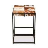New York 17" Backless Counter Stool in Brown Cowhide from Home Trends & Design - Luna Furniture