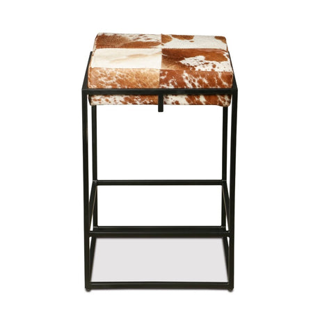 New York 17" Backless Counter Stool in Brown Cowhide from Home Trends & Design - Luna Furniture