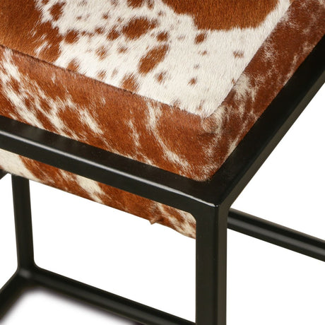 New York 17" Backless Counter Stool in Brown Cowhide from Home Trends & Design - Luna Furniture