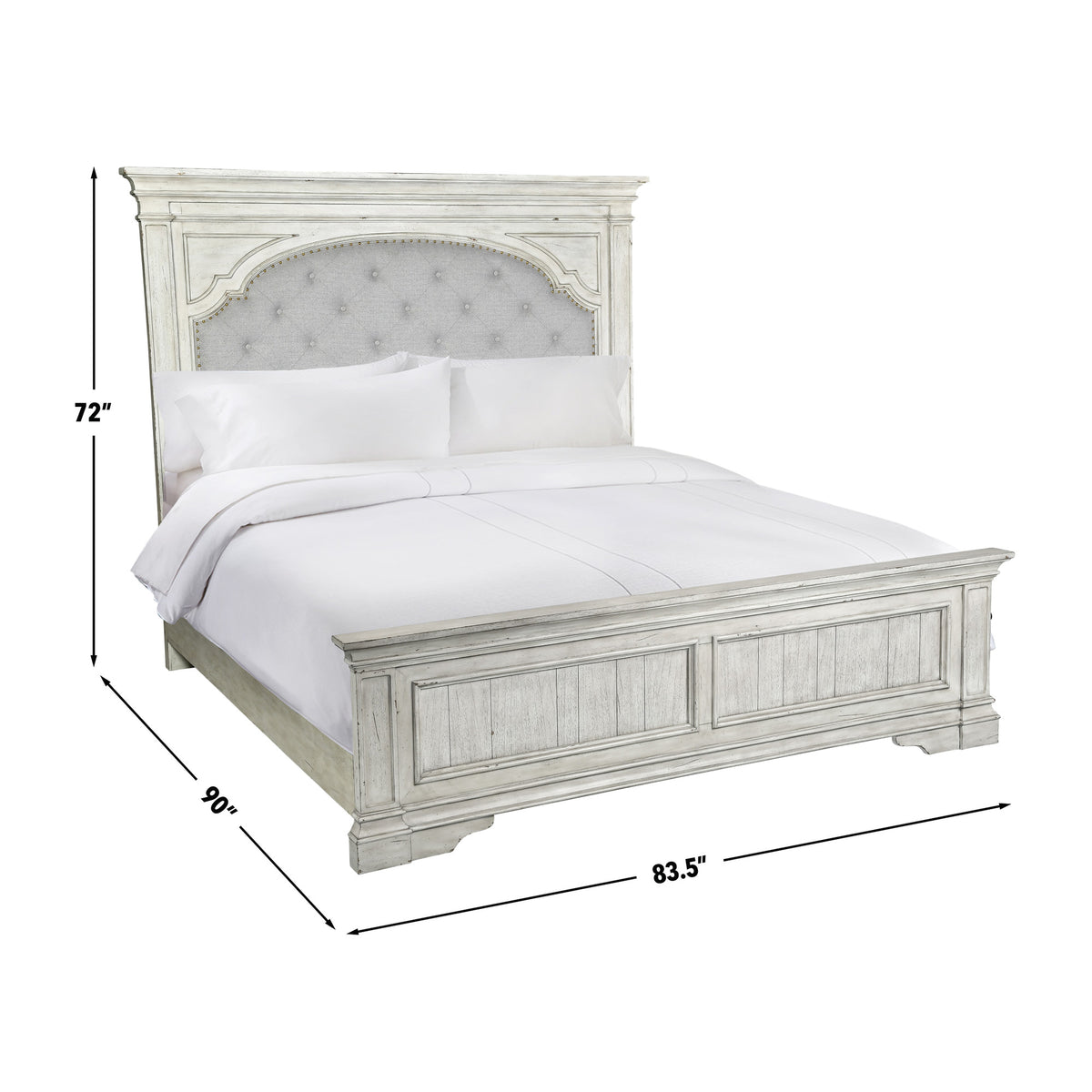Highland Park King Bed, Cathedral White from Steve Silver - Luna Furniture