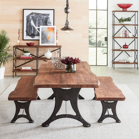 Organic Forge 70" Bench in Raw Walnut from Home Trends & Design - Luna Furniture