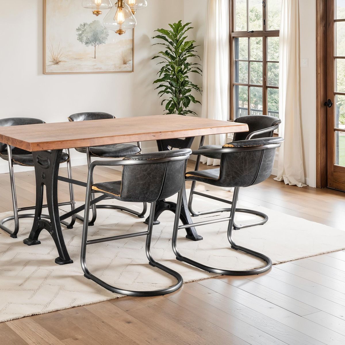 Organic Forge 72" Gathering Table in Raw Walnut from Home Trends & Design - Luna Furniture