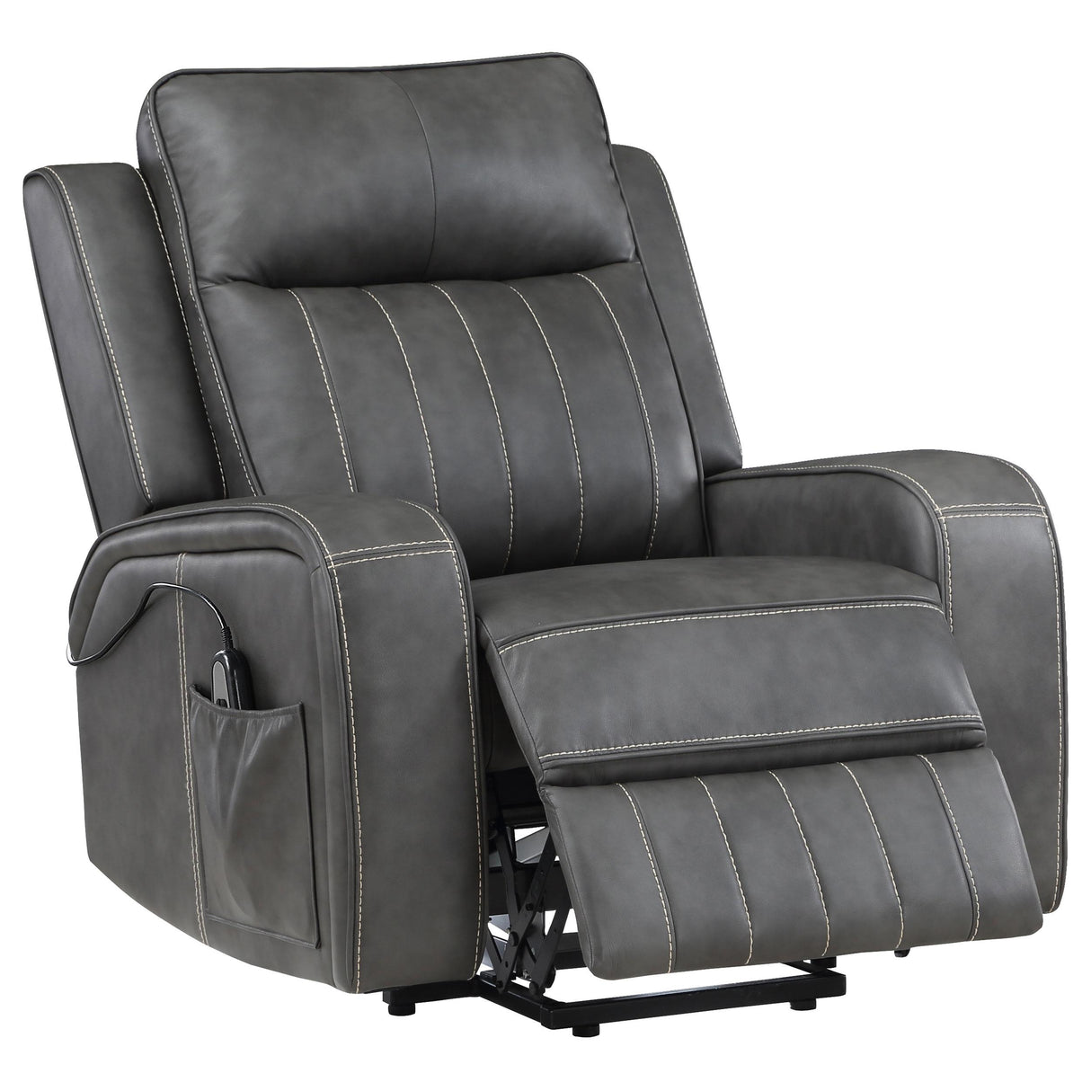Foley Gray Upholstered Power Lift Recliner Chair from Coaster - Luna Furniture
