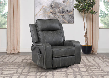 Foley Gray Upholstered Power Lift Recliner Chair from Coaster - Luna Furniture