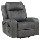 Foley Gray Upholstered Power Lift Recliner Chair from Coaster - Luna Furniture