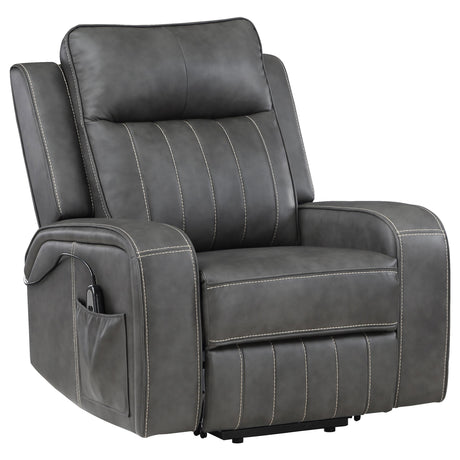 Foley Gray Upholstered Power Lift Recliner Chair from Coaster - Luna Furniture