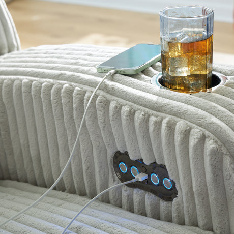 Forest Lake Alloy Power Reclining Loveseat with Console from Ashley - Luna Furniture