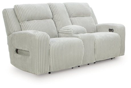 Forest Lake Alloy Power Reclining Loveseat with Console from Ashley - Luna Furniture