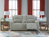 Forest Lake Alloy Power Reclining Loveseat with Console from Ashley - Luna Furniture