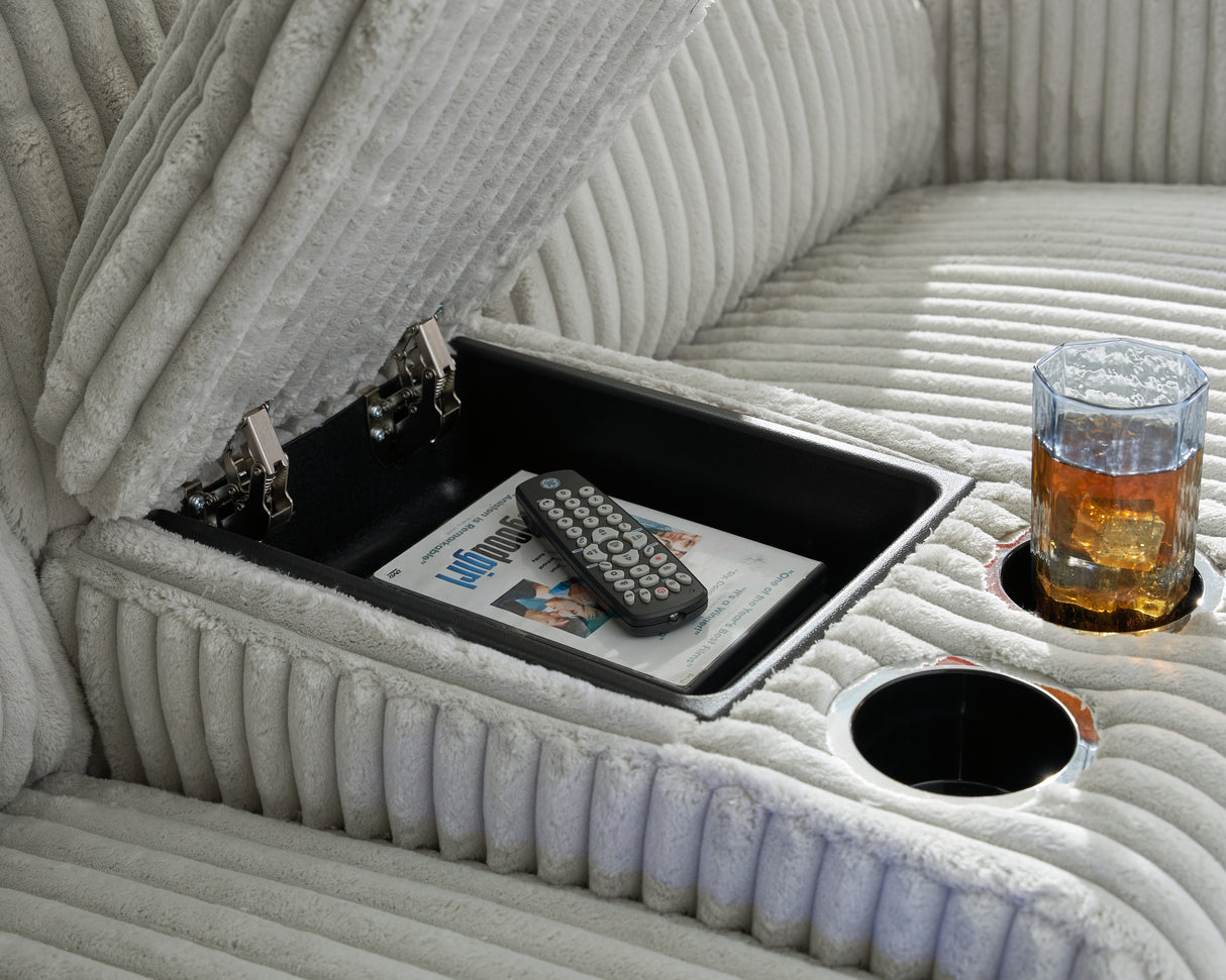 Forest Lake Alloy Power Reclining Loveseat with Console from Ashley - Luna Furniture