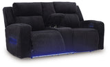 Forest Lake Black Power Reclining Loveseat with Console from Ashley - Luna Furniture