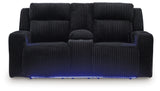Forest Lake Black Power Reclining Loveseat with Console from Ashley - Luna Furniture