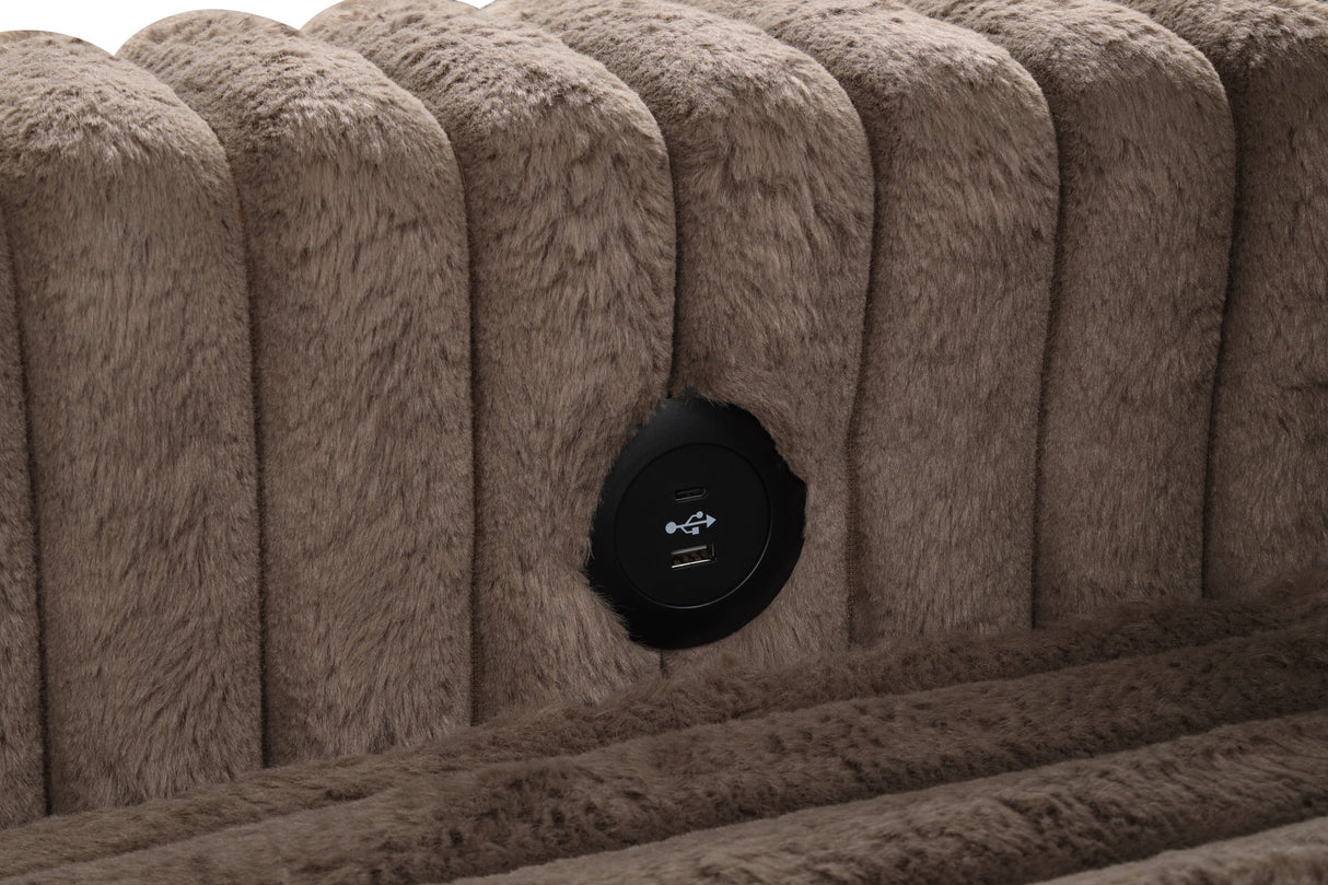 Forever Mocha Sectional with Pull-Out Bed from Happy Homes - Luna Furniture