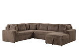 Forever Mocha Sectional with Pull-Out Bed from Happy Homes - Luna Furniture