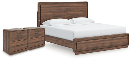 Fortlorn King Panel Bed and 2 Nightstands from Ashley - Luna Furniture