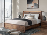 Fortlorn Walnut Brown California King Panel Bed from Ashley - Luna Furniture
