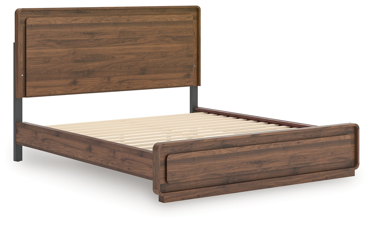 Fortlorn Walnut Brown California King Panel Bed from Ashley - Luna Furniture