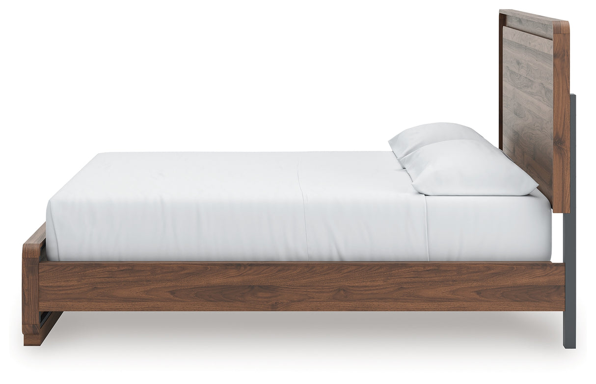 Fortlorn Walnut Brown California King Panel Bed from Ashley - Luna Furniture