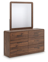 Fortlorn Walnut Brown Dresser and Mirror from Ashley - Luna Furniture