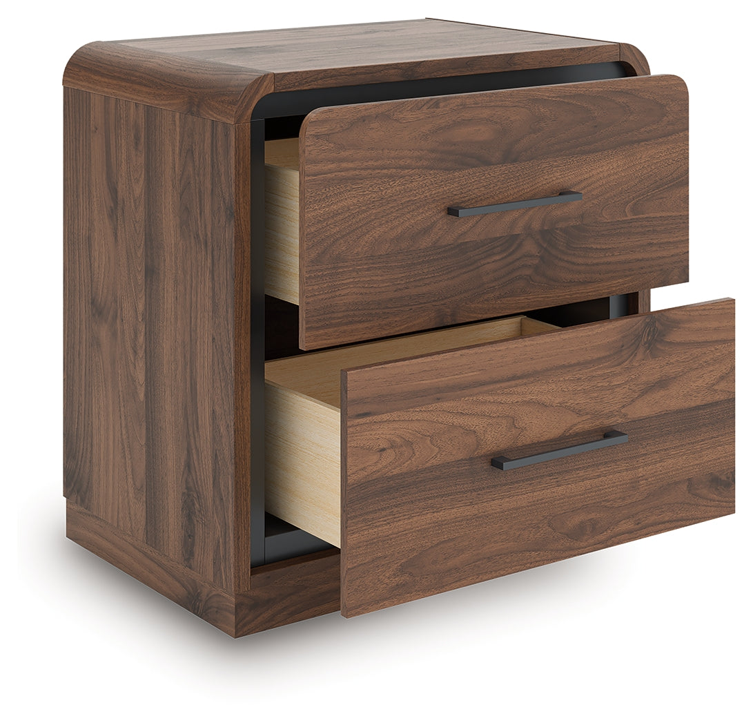 Fortlorn Walnut Brown King Panel Bed, Dresser and Nightstand from Ashley - Luna Furniture