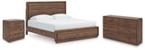 Fortlorn Walnut Brown King Panel Bed, Dresser and Nightstand from Ashley - Luna Furniture