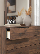Fortlorn Walnut Brown King Panel Bed, Dresser and Nightstand from Ashley - Luna Furniture