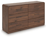 Fortlorn Walnut Brown King Panel Bed, Dresser and Nightstand from Ashley - Luna Furniture