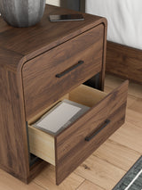 Fortlorn Walnut Brown Queen Panel Bed, Dresser, Mirror and Nightstand from Ashley - Luna Furniture