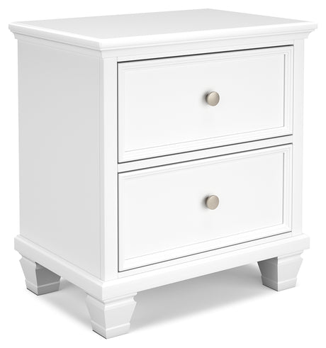 Fortman California King Panel Bed with Mirrored Dresser and Nightstand in White from Ashley - Luna Furniture