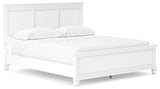 Fortman California King Panel Bed with Mirrored Dresser and Nightstand in White from Ashley - Luna Furniture