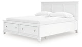 Fortman California King Panel Storage Bed with Dresser and Nightstand in White from Ashley - Luna Furniture