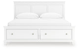 Fortman California King Panel Storage Bed with Dresser in White from Ashley - Luna Furniture