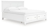Fortman California King Panel Storage Bed with Mirrored Dresser in White from Ashley - Luna Furniture