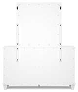 Fortman Full Panel Bed with Mirrored Dresser and 2 Nightstands in White from Ashley - Luna Furniture