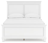 Fortman Full Panel Bed with Mirrored Dresser and 2 Nightstands in White from Ashley - Luna Furniture
