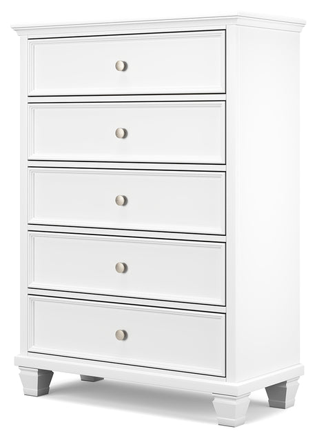 Fortman Full Panel Storage Bed with Dresser and Chest in White from Ashley - Luna Furniture